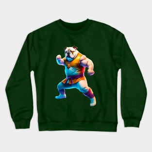 Bulldog fighting kung Fu Crewneck Sweatshirt